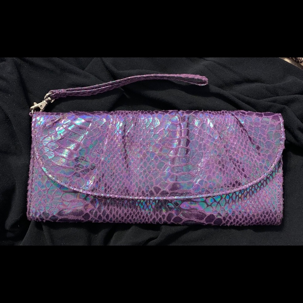 Mundi Iridescent Purple Clutch